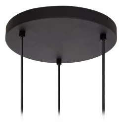 Outlet Straluma 3-Lichts ronde hanglamp mat zwarte glazen kappen