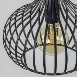Hot Straluma 3-Lichts ronde hanglamp met zwarte draadkappen