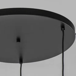 Hot Straluma 3-Lichts ronde hanglamp met zwarte draadkappen