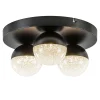 Store Straluma 3-Lichts ronde LED plafondlamp zwart 3-standen dimbaar