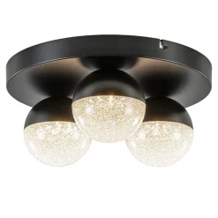 Store Straluma 3-Lichts ronde LED plafondlamp zwart 3-standen dimbaar