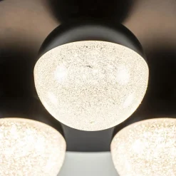 Store Straluma 3-Lichts ronde LED plafondlamp zwart 3-standen dimbaar