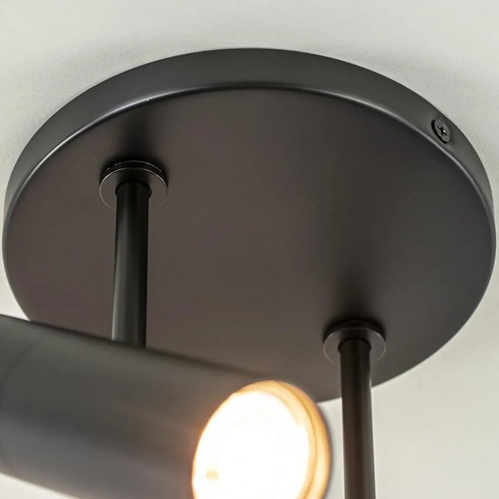 Sale Straluma 2-Lichts ronde opbouwspot met cilinders zwart