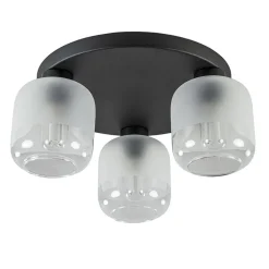 Flash Sale Straluma 3-Lichts ronde plafondlamp zwart met helder/mat glas