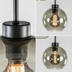 Best Sale Straluma 3-Lichts ronde plafondlamp met smoke glazen bollen