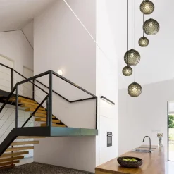 Fashion Straluma 6-Lichts vide hanglamp smoke glas met reliëf