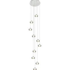 Clearance Straluma 10-Lichts videlamp chroom/smoke glas inclusief dimbaar LED