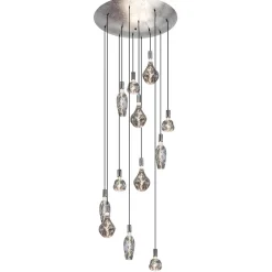 Cheap Straluma 12-Lichts videlamp silverleaf met chroom excl lichtbronnen
