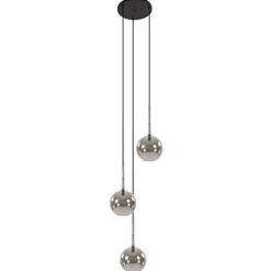 Online Straluma 3-Lichts videlamp smoke glas met zwart