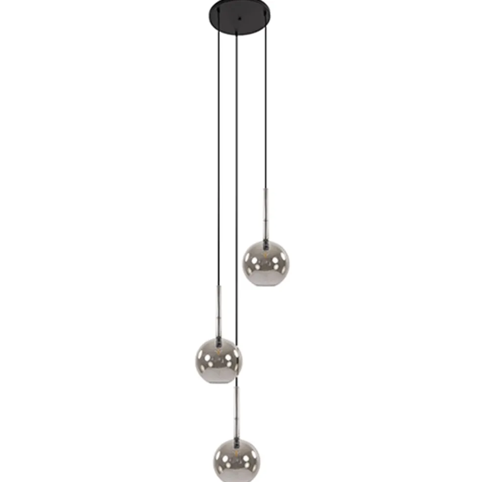 Online Straluma 3-Lichts videlamp smoke glas met zwart
