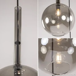 Online Straluma 3-Lichts videlamp smoke glas met zwart
