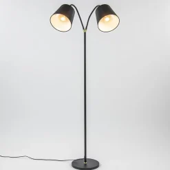 Sale Straluma 2-Lichts vloerlamp zwart/goud met flexibele armen