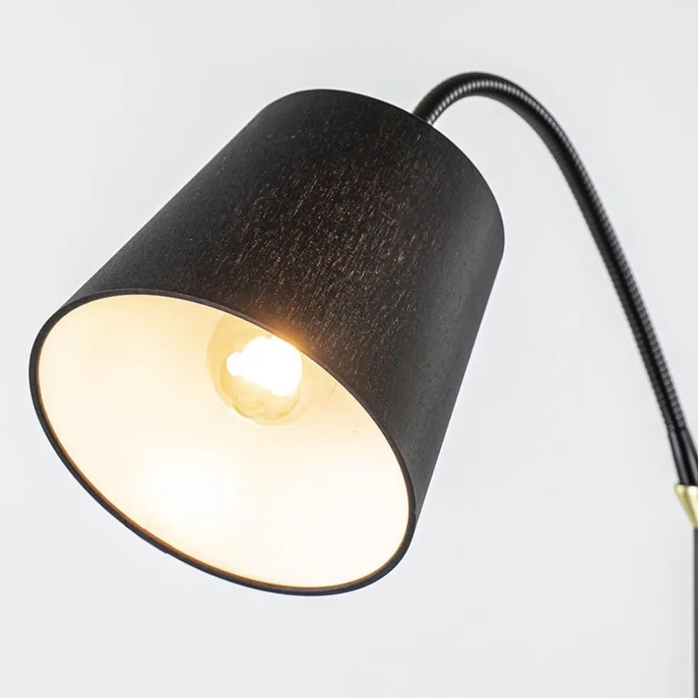Sale Straluma 2-Lichts vloerlamp zwart/goud met flexibele armen