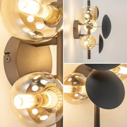 Clearance Straluma 3-Lichts wandlamp grijs/goud met amber glas