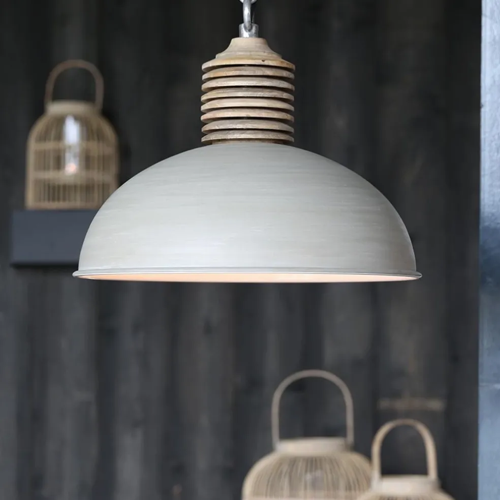 Discount Straluma Light & Living hanglamp Avery grijs/hout