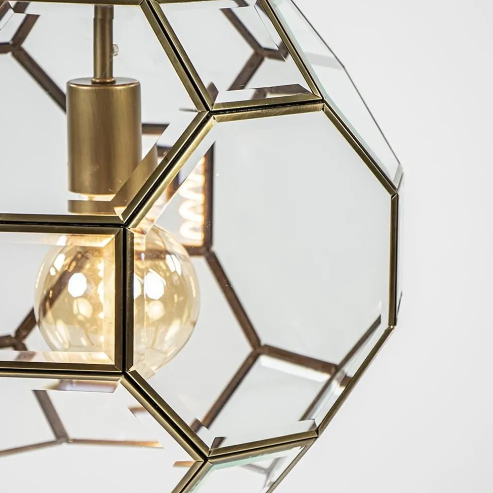 Fashion Straluma Light & Living hanglamp Lennox brons met helder glas