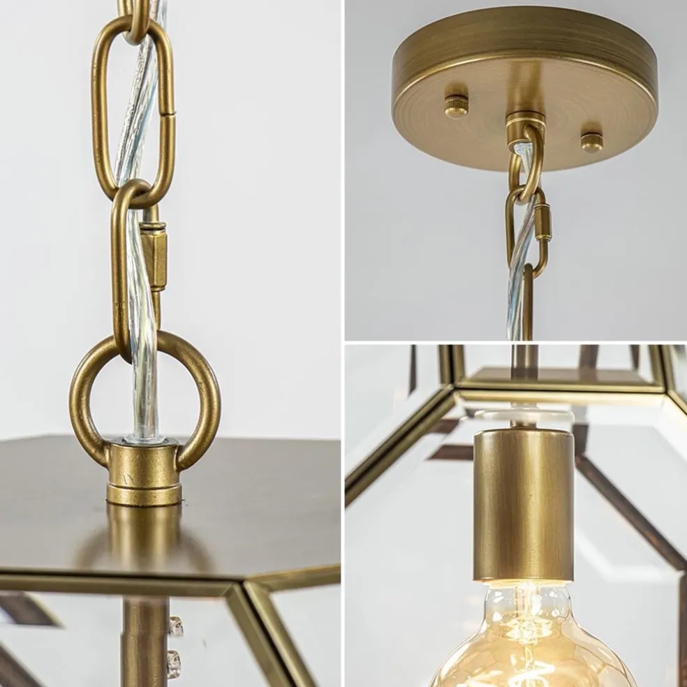 Fashion Straluma Light & Living hanglamp Lennox brons met helder glas