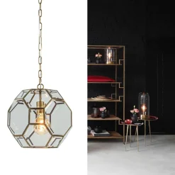 Fashion Straluma Light & Living hanglamp Lennox brons met helder glas