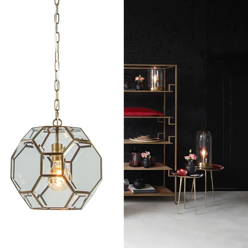 Fashion Straluma Light & Living hanglamp Lennox brons met helder glas
