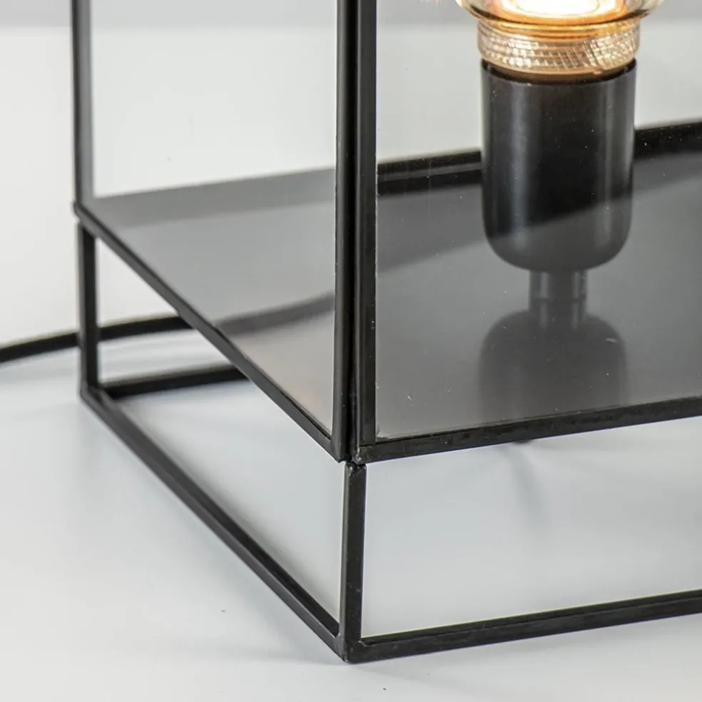Fashion Straluma Light & Living tafellamp Solas zwart met glas