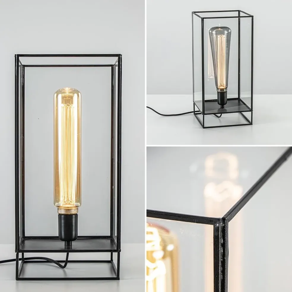 Fashion Straluma Light & Living tafellamp Solas zwart met glas