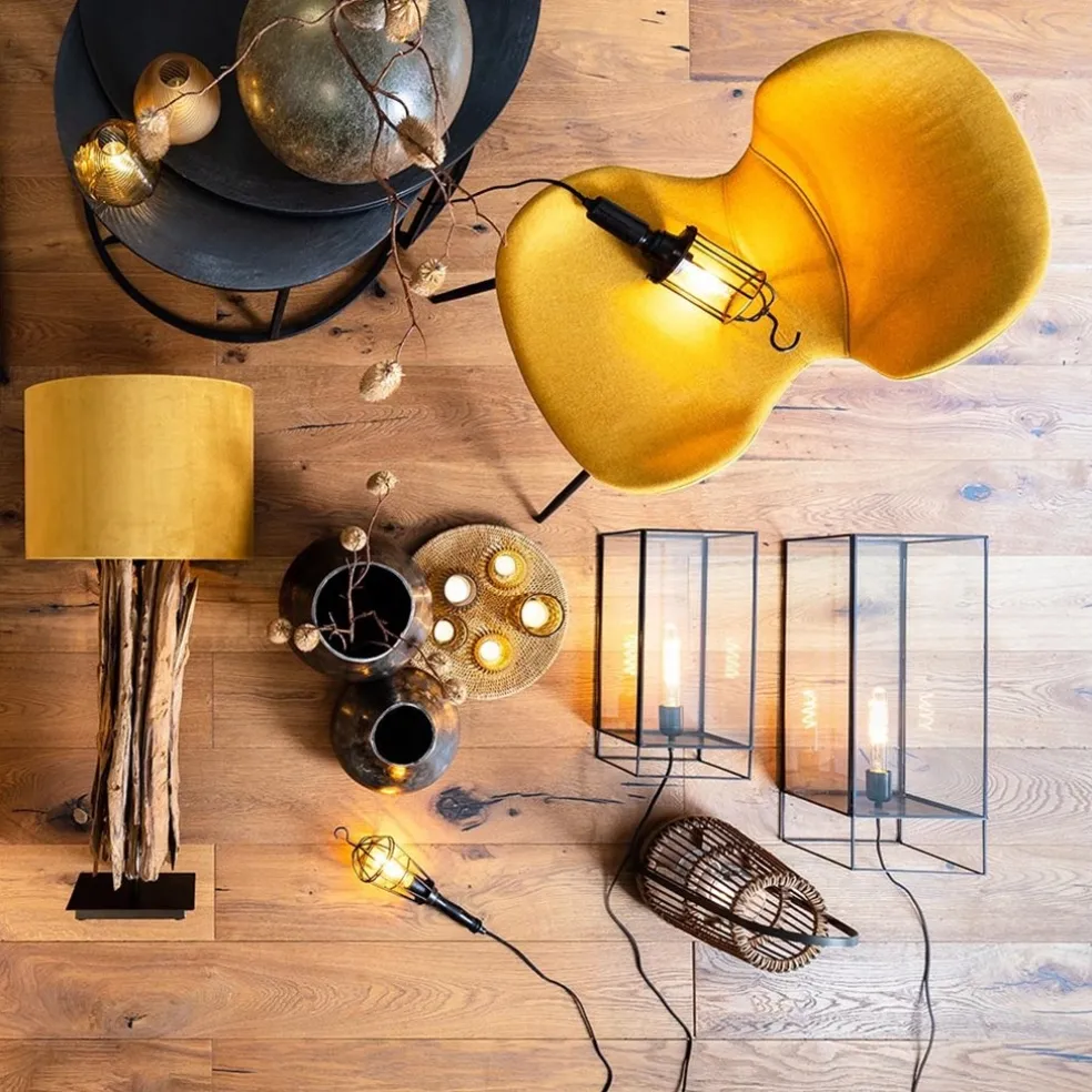 Fashion Straluma Light & Living tafellamp Solas zwart met glas