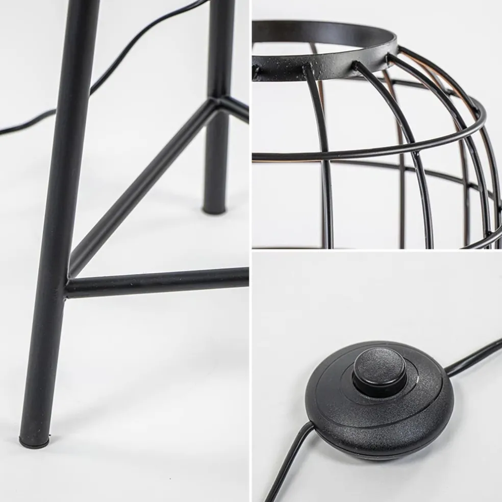 Outlet Straluma Light & Living vloerlamp Toah zwart met antiek brons