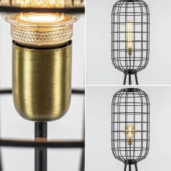 Outlet Straluma Light & Living vloerlamp Toah zwart met antiek brons
