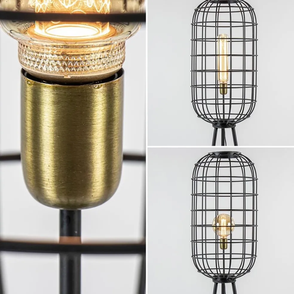Outlet Straluma Light & Living vloerlamp Toah zwart met antiek brons