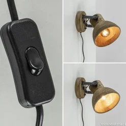 Clearance Straluma Light & Living wandlamp Ilanio hout met metaal