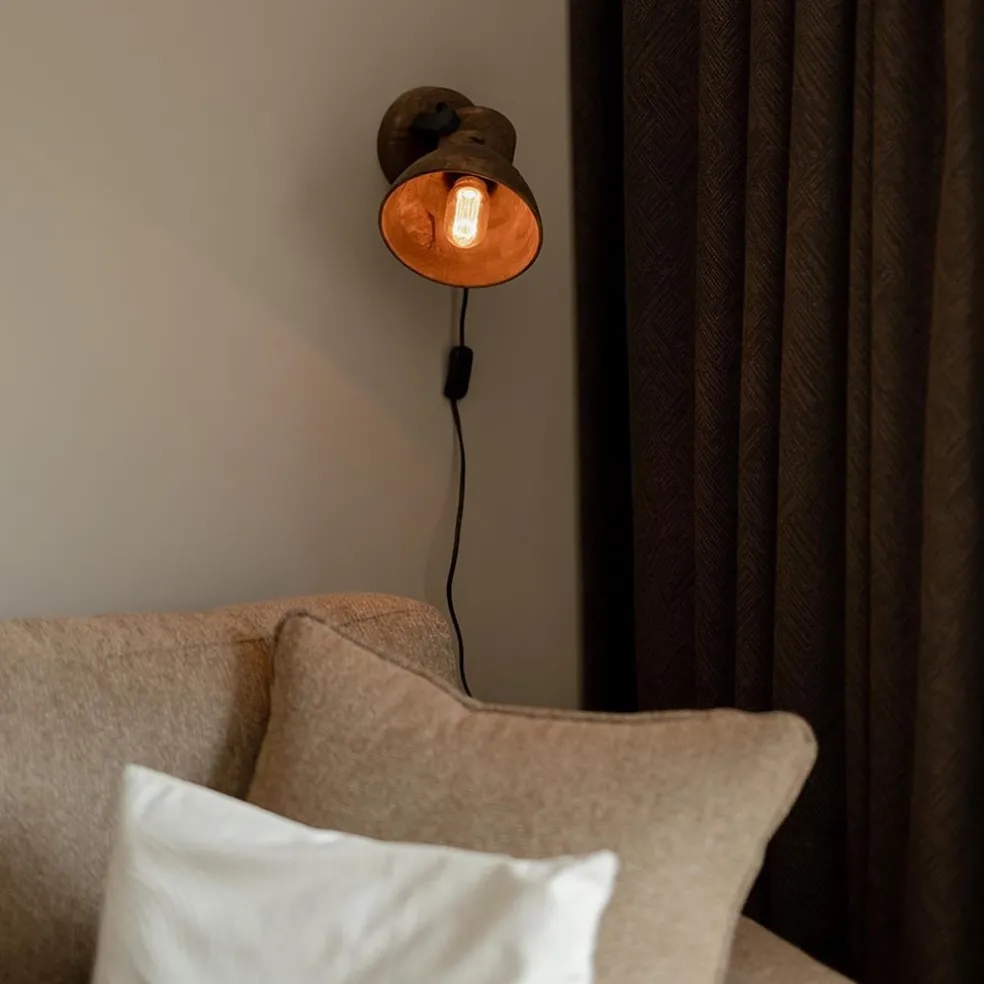 Clearance Straluma Light & Living wandlamp Ilanio hout met metaal