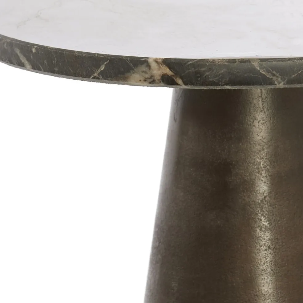 Best Sale Straluma Light and Living bijzettafel Ynez bruin marmer 36x51 cm
