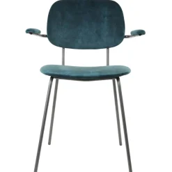 Fashion Straluma Light and Living eetkamerstoel Emma velvet petrol