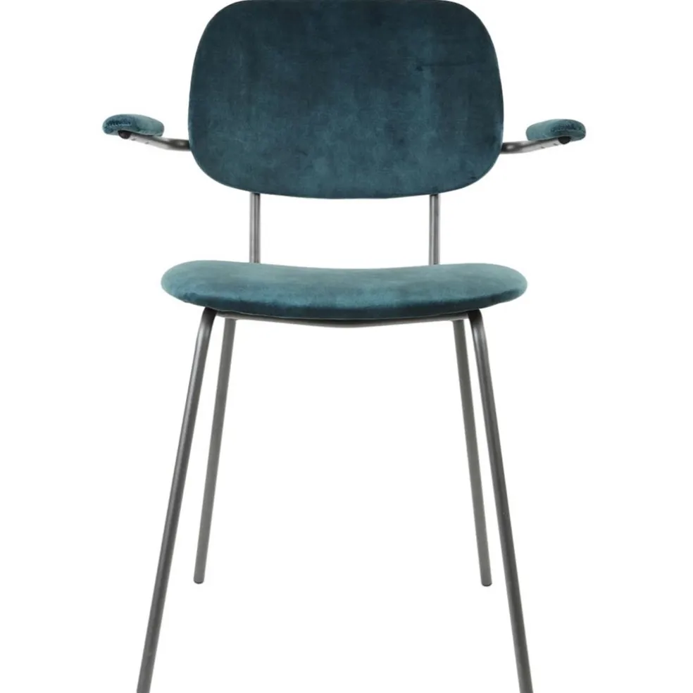 Fashion Straluma Light and Living eetkamerstoel Emma velvet petrol