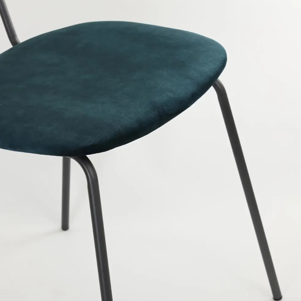 Fashion Straluma Light and Living eetkamerstoel Emma velvet petrol