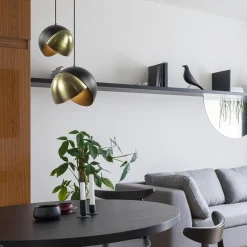 Online Straluma Light and Living hanglamp Namco zwart met antiek brons