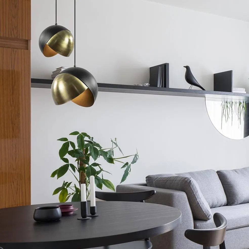 Online Straluma Light and Living hanglamp Namco zwart met antiek brons