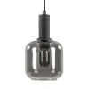 Discount Straluma Light and Living hanglamp Lekar zwart met smoke glas klein