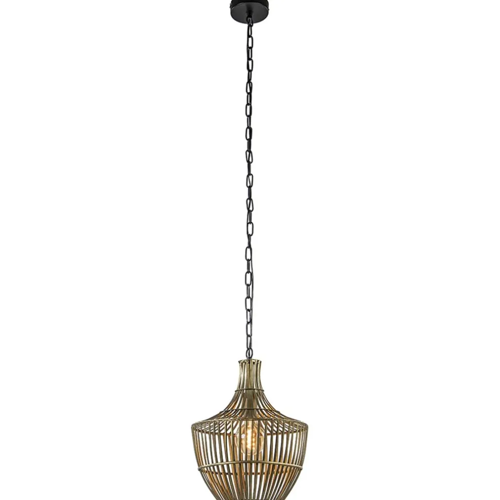 Fashion Straluma Light and Living hanglamp Stella antiek brons met zwart