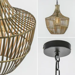 Fashion Straluma Light and Living hanglamp Stella antiek brons met zwart