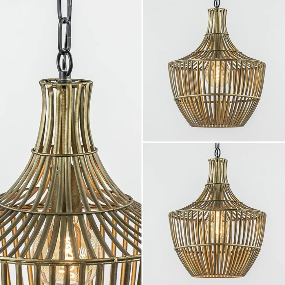 Fashion Straluma Light and Living hanglamp Stella antiek brons met zwart