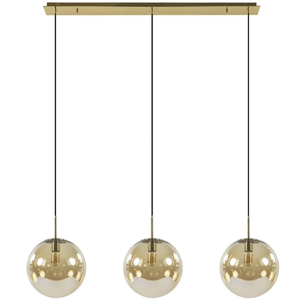 Cheap Straluma Light and Living hanglamp Medina 3L goud met amber glas