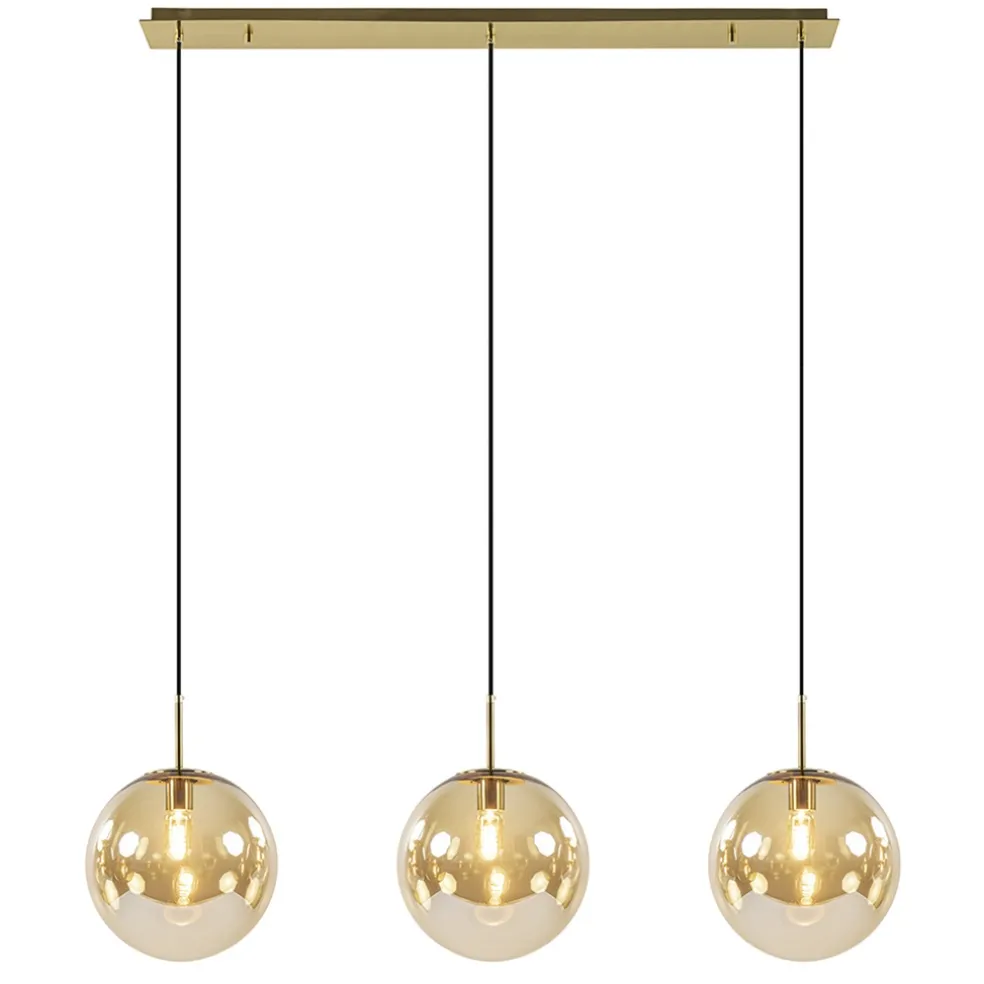 Cheap Straluma Light and Living hanglamp Medina 3L goud met amber glas