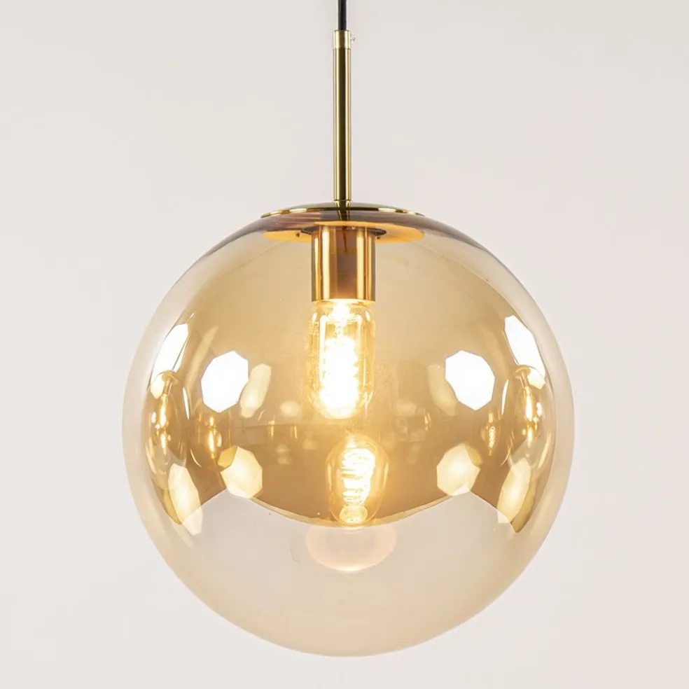 Cheap Straluma Light and Living hanglamp Medina 3L goud met amber glas