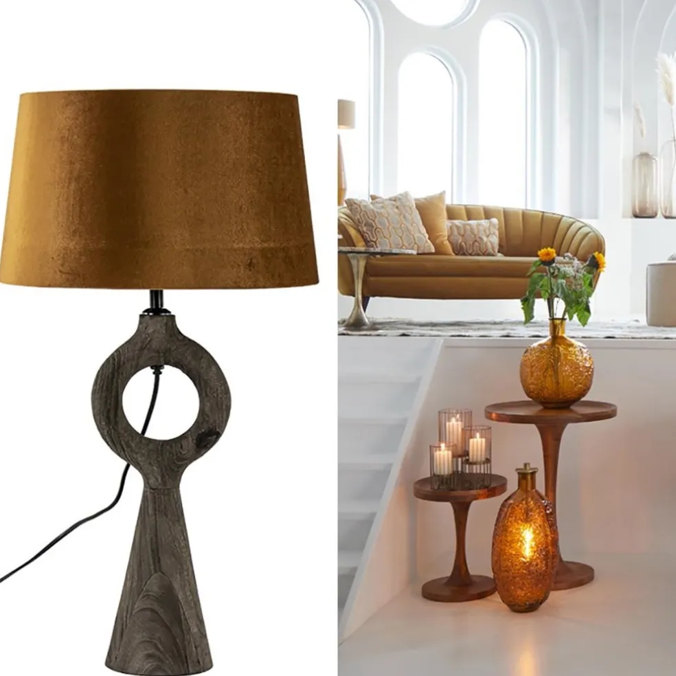 Store Straluma Light and Living lampvoet Sabuli donker bruin hout
