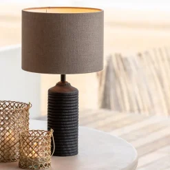 Shop Straluma Light and Living lampvoet Paolo zwart hout excl. kap