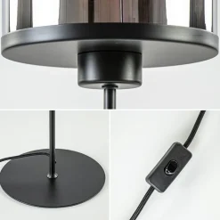 New Straluma Light and Living tafellamp Maverick zwart met smoke glas