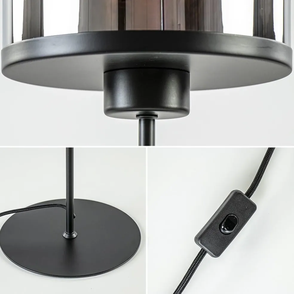 New Straluma Light and Living tafellamp Maverick zwart met smoke glas
