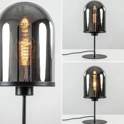 New Straluma Light and Living tafellamp Maverick zwart met smoke glas