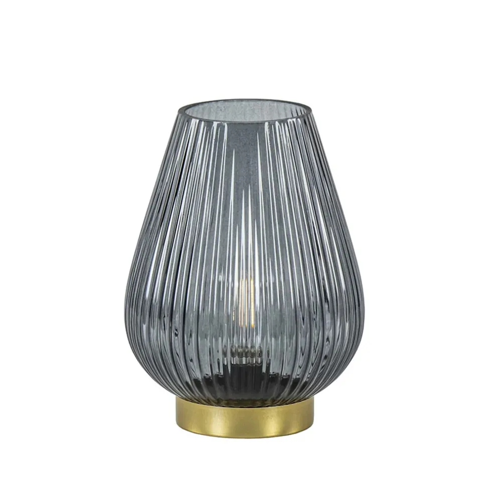 Shop Straluma Light and Living tafellamp Tajera op batterij grijs/goud